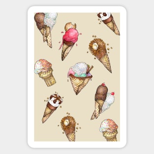 Summer Ice Cream Cones Sticker
